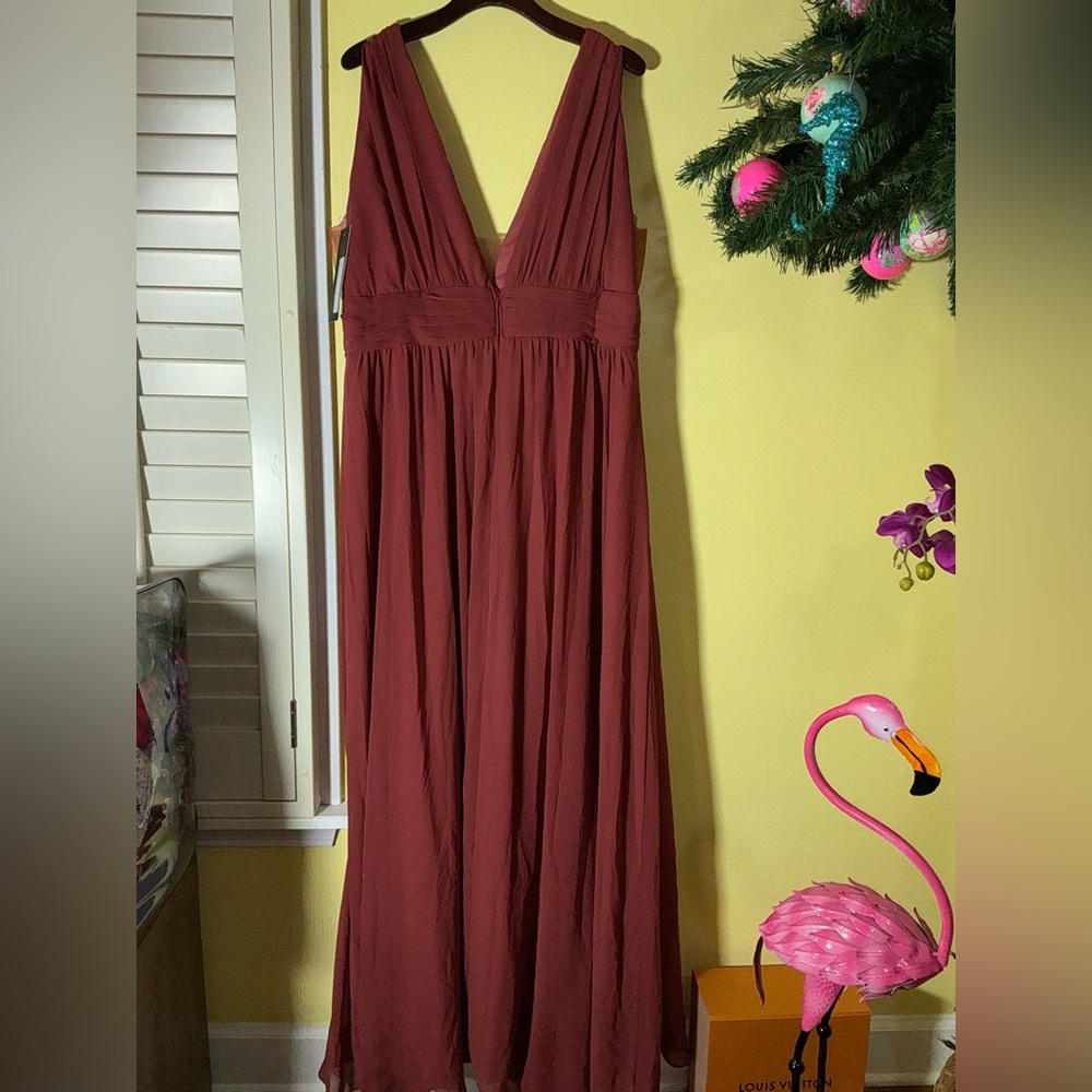 Eva Grecian Evening Gown Rust Measures XL - Picture 12 of 16